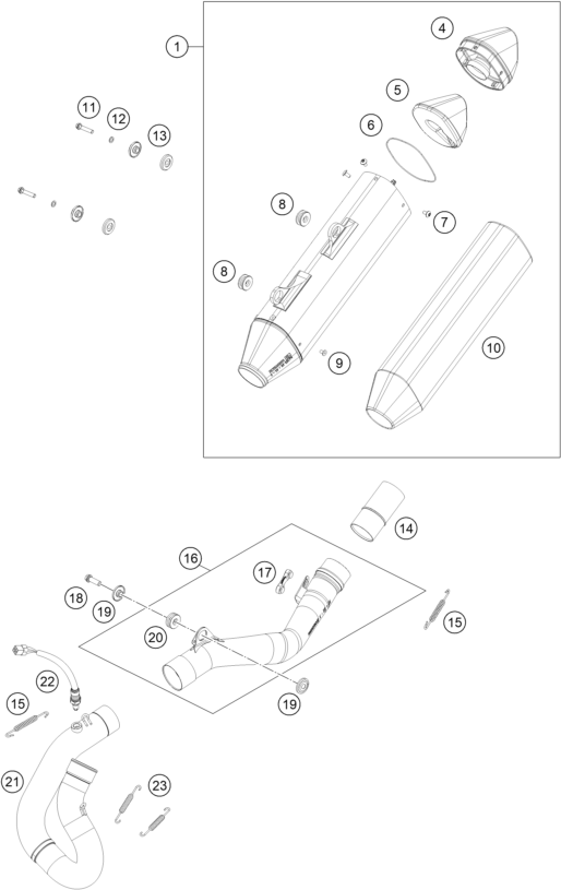 SYSTEME DECHAPPEMENT POUR 500 EXC-F 2021 (EU)