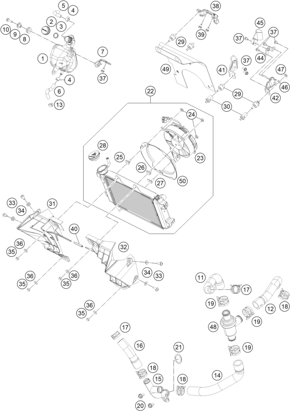 SYSTEME DE REFROIDISSEMENT POUR 390 DUKE BLACK BD 2023 EU