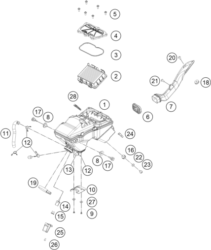 FILTRE A AIR POUR 125 DUKE ORANGE - B.D. 2020 (EU)