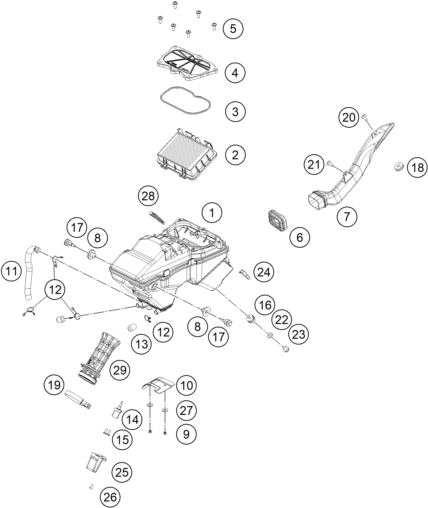 FILTRE A AIR POUR 125 DUKE BLACK - B.D. 2021 (EU)