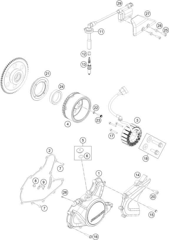 SYSTEME DE ALLUMAGE POUR 125 DUKE ORANGE BD 2020 EU