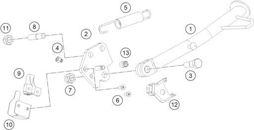 BEQUILLE LATERALE BEQUILLE CENTRALE POUR RC 125 GREY 2020 EU