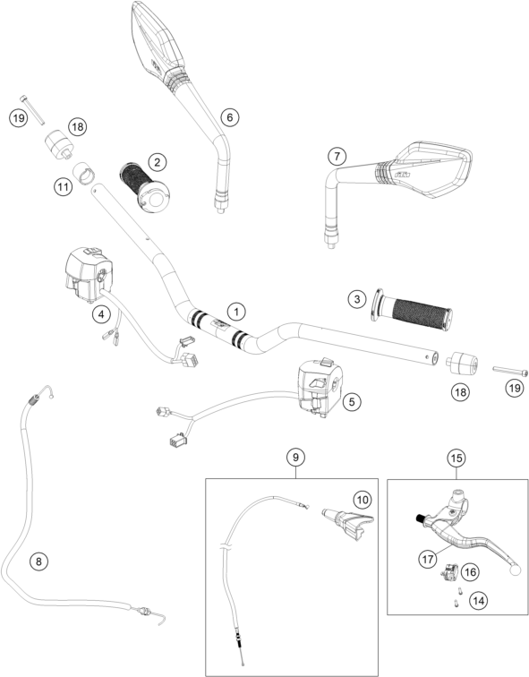 GUIDON ARMATURES POUR 250 DUKE BLACK - B.D. 2021 (EU)