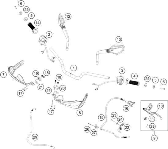 GUIDON ARMATURES POUR 250 ADVENTURE BLACK - B.D. 2020 (EU)