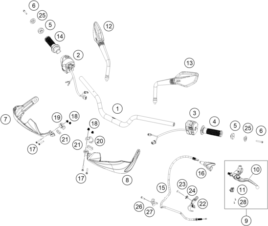 GUIDON ARMATURES POUR 390 ADVENTURE ORANGE - B.D. 2020 (EU)