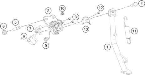 BEQUILLE LATERALE BEQUILLE CENTRALE POUR 250 ADVENTURE BLUE - B.D. LS 2022 (EU)