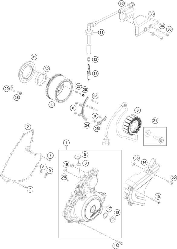 SYSTEME DE ALLUMAGE POUR 250 ADVENTURE BLACK BD 2020 EU
