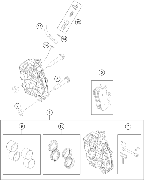 ETRIER DE FREIN AVANT POUR 690 SMC R 2021 EU