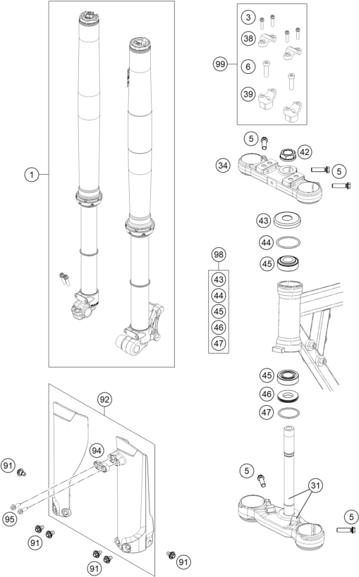 FOURCHE TELESCOPIQUE TE DE FOURCHE POUR 50 SX 2021 (EU)