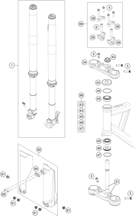 FOURCHE TELESCOPIQUE TE DE FOURCHE POUR SX E 5 2021 EU