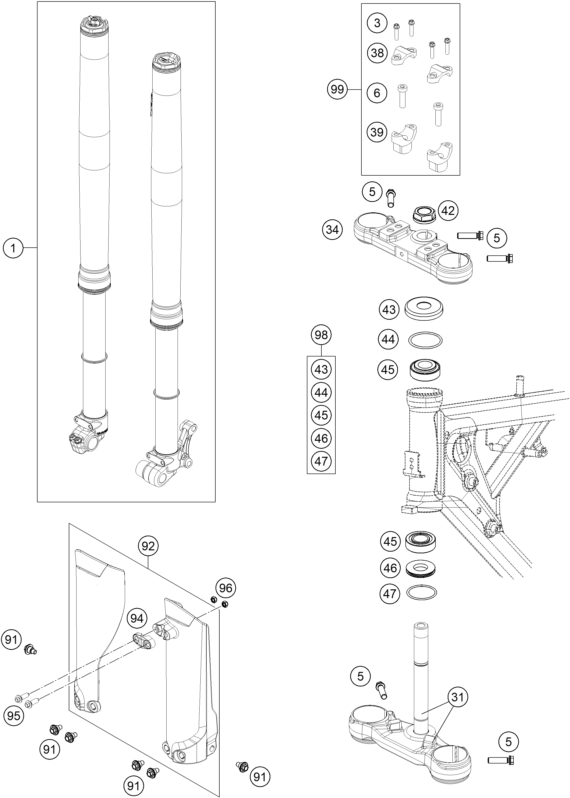FOURCHE TELESCOPIQUE TE DE FOURCHE POUR 65 SX 2021 EU