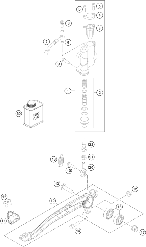 SYSTEME DE FREIN ARRIERE POUR 85 SX 17/14 2021 (EU)