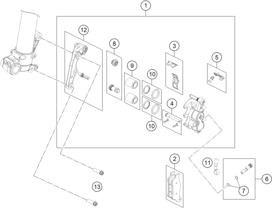 ETRIER DE FREIN AVANT POUR 85 SX 17/14 2021 (EU)