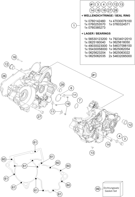 CARTER MOTEUR POUR 250 EXC 2023 EU