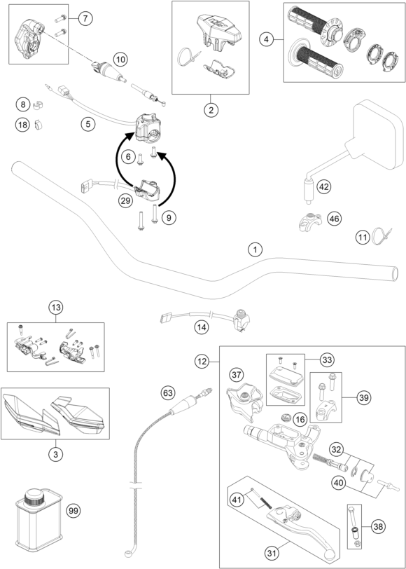 GUIDON ARMATURES POUR 300 EXC CKD 2021 (EU)