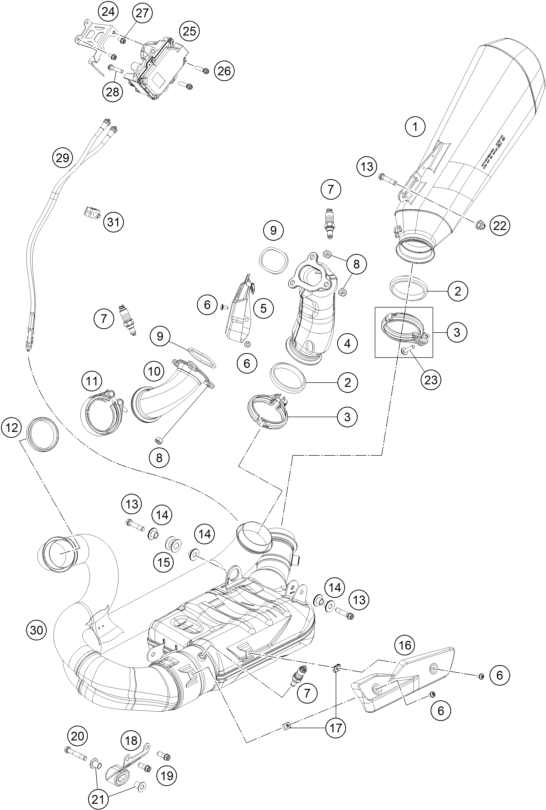 SYSTEME DECHAPPEMENT POUR 1290 SUPER DUKE R BLACK 2022 (EU)