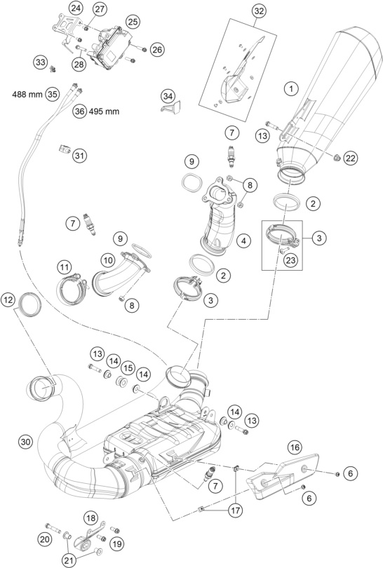 SYSTEME DECHAPPEMENT POUR 1290 SUPER DUKE RR 2023 EU