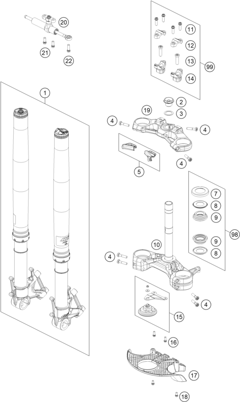 FOURCHE TELESCOPIQUE TE DE FOURCHE POUR 1290 SUPER ADVENTURE S BLACK 2021 EU
