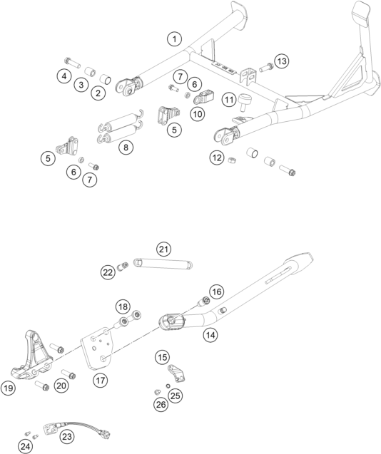 BEQUILLE LATERALE BEQUILLE CENTRALE POUR 1290 SUPER ADVENTURE R 2022 (EU)