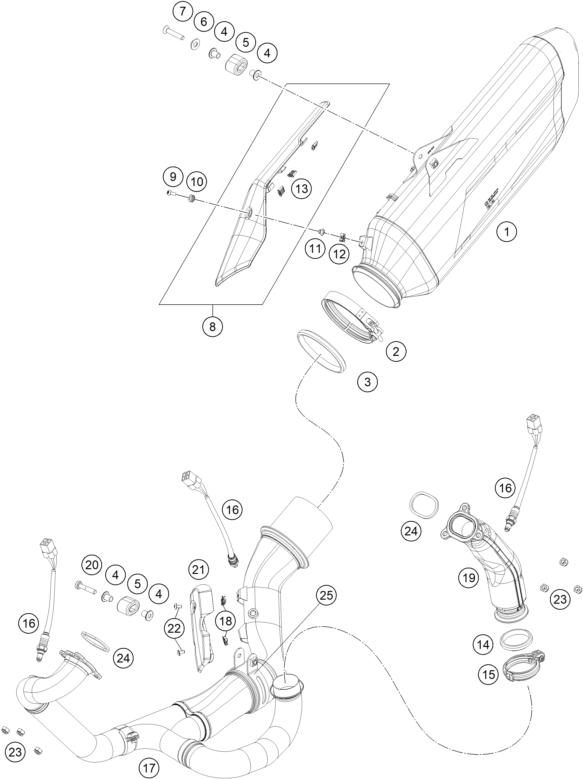 SYSTEME DECHAPPEMENT POUR 1290 SUPER ADVENTURE S GREY 2023 EU
