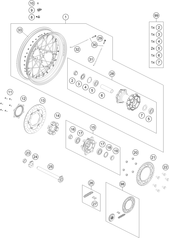 ROUE ARRIERE POUR 1290 SUPER ADVENTURE R 2021 (EU)