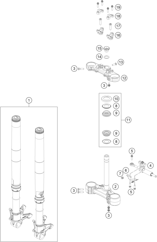 FOURCHE TELESCOPIQUE TE DE FOURCHE POUR 890 DUKE BLACK 2021 EU