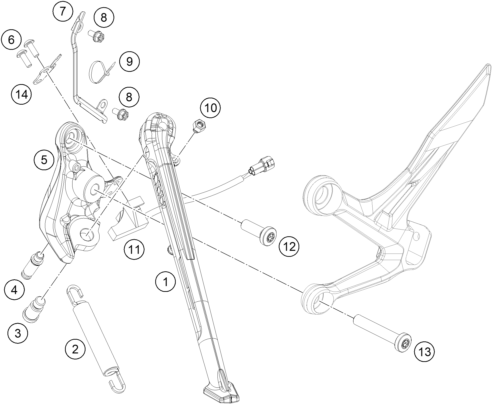 BEQUILLE LATERALE BEQUILLE CENTRALE POUR 890 DUKE BLACK 2021 EU