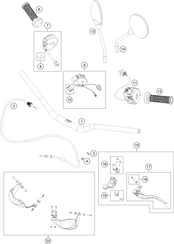 GUIDON ARMATURES POUR 890 ADVENTURE R RALLY 2021 EU