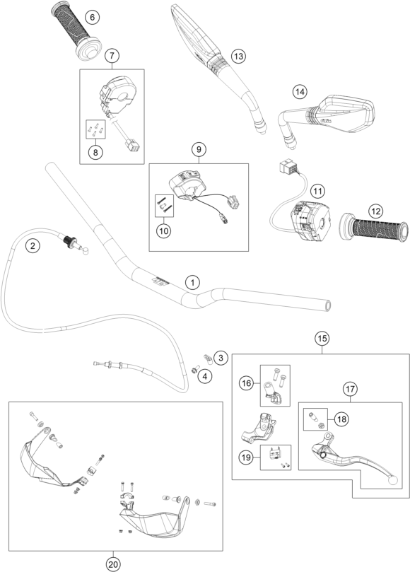 GUIDON ARMATURES POUR 890 ADVENTURE BLACK 2021 (EU)