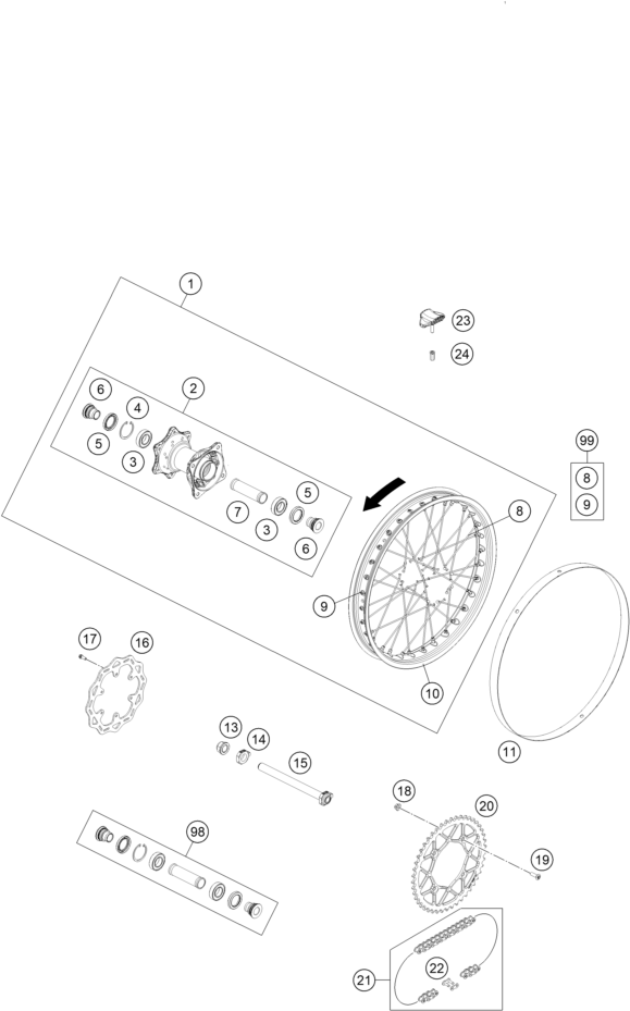 ROUE ARRIERE POUR FREERIDE E XC 2021 EU