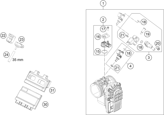 CORPS DU CLAPET DETRANGLEMENT POUR 690 ENDURO R 2021 EU