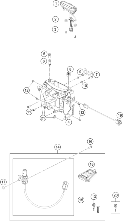 INSTRUMENTS SYSTEME DE VERROUILLAGE POUR 690 ENDURO R 2021 (EU)