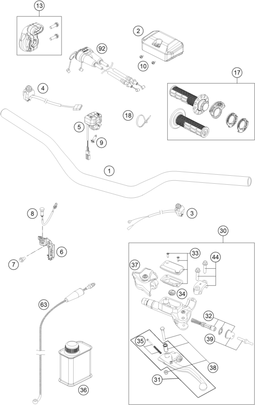 GUIDON ARMATURES POUR 250 SX-F TROY LEE DESIGNS 2021 (EU)