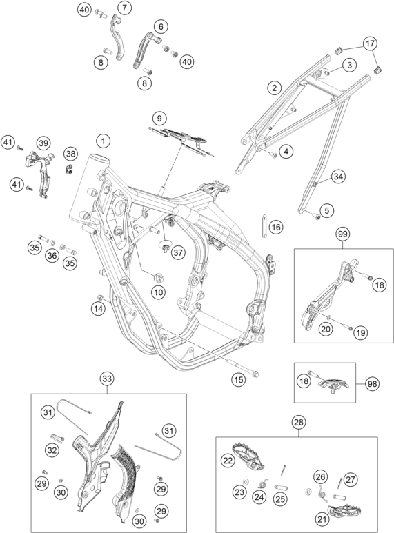 CADRE POUR 250 EXC-F 2023 (EU)