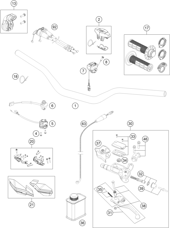 GUIDON ARMATURES POUR 350 EXC-F SIX DAYS CKD 2023