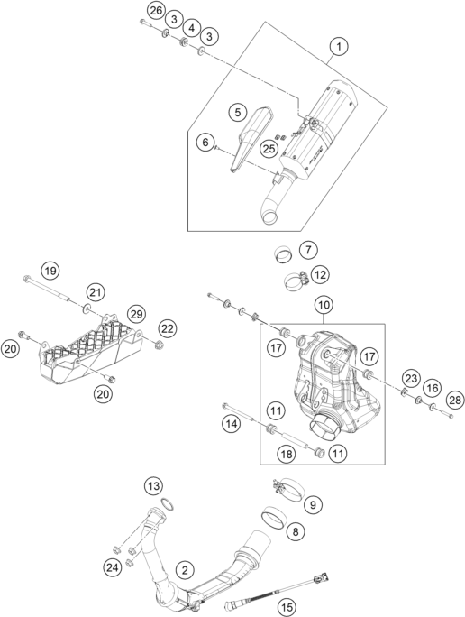 SYSTEME D ECHAPPEMENT POUR 125 DUKE BLACK - B.D. 2021 (EU)