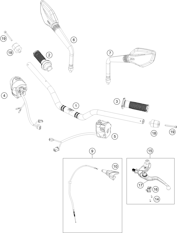 GUIDON ARMATURES POUR 390 DUKE BLACK - B.D. 2023 (EU)