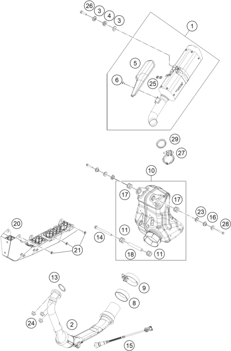 SYSTEME D ECHAPPEMENT POUR 390 DUKE WHITE BD EU 2021 293895