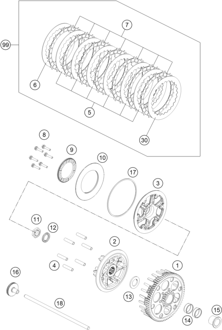 EMBRAYAGE POUR 250 SX F 2023 EU