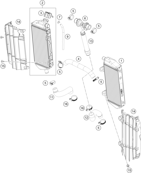 SYSTEME DE REFROIDISSEMENT POUR 250 SX F ADAMO EDITION 2025