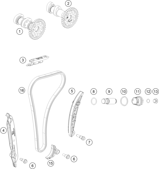 COMMANDE DE DISTRIBUTION POUR 250 SX F 2023 EU