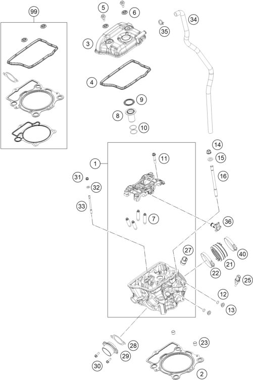 CULASSE POUR 350 SX F 2023 EU