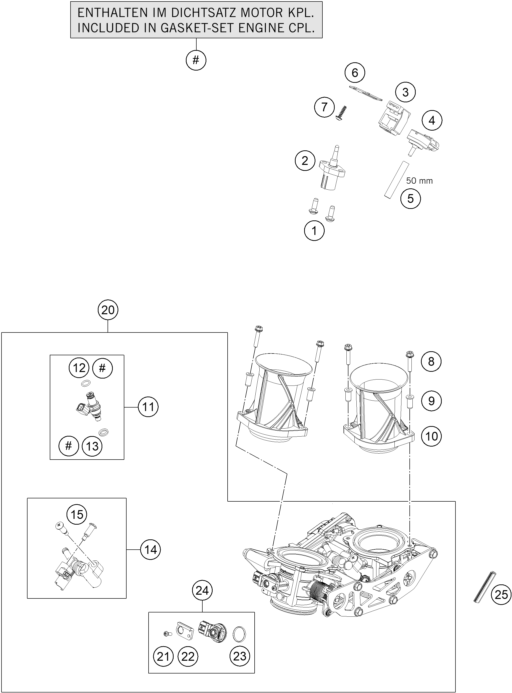 CORPS DU CLAPET DETRANGLEMENT POUR 1290 SUPER DUKE GT ORANGE 2022 EU