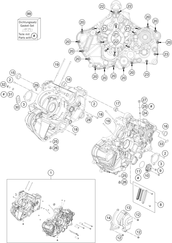 CARTER MOTEUR POUR 1290 SUPER DUKE R BLACK 2022 EU