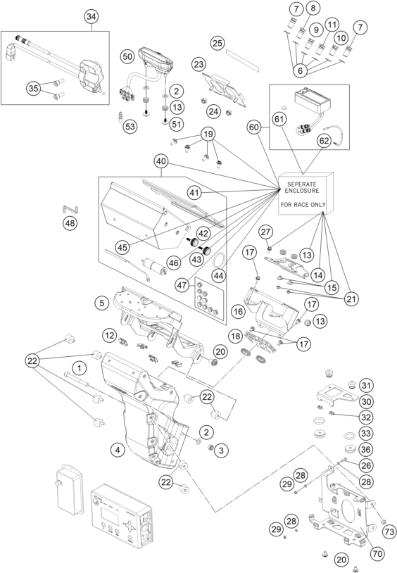 INSTRUMENTS  SYSTEME DE VERROUILLAGE POUR KTM 450 RALLY REPLICA 2023