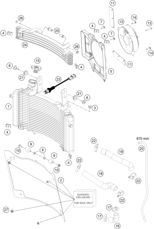 SYSTEME DE REFROIDISSEMENT POUR 450 RALLY FACTORY REPLICA 2022 (EU)