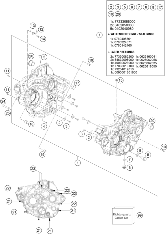 CARTER MOTEUR POUR 250 SX F 2022