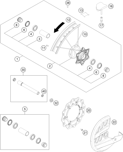 ROUE AVANT POUR 125 SX 2023 EU