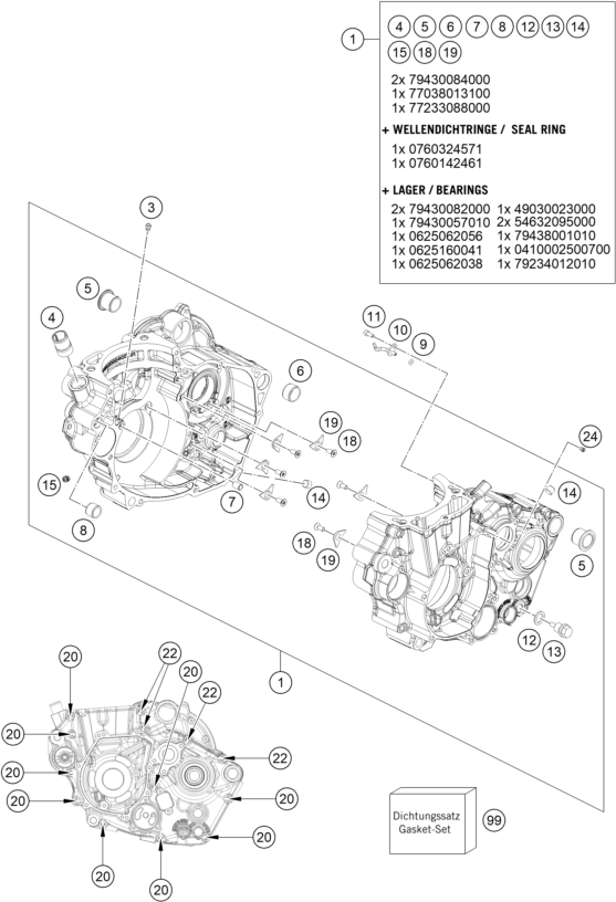 CARTER MOTEUR POUR 450 EXC-F 2024 (EU)