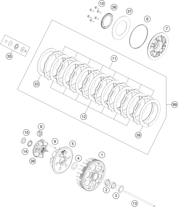 EMBRAYAGE POUR 500 EXC F 2024 EU